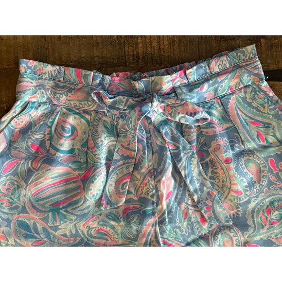 Lilly Pulitzer Kaylene Shorts Modal Tencel Fish Kiss Zanzibar Tie Waist XS - Picture 4 of 12